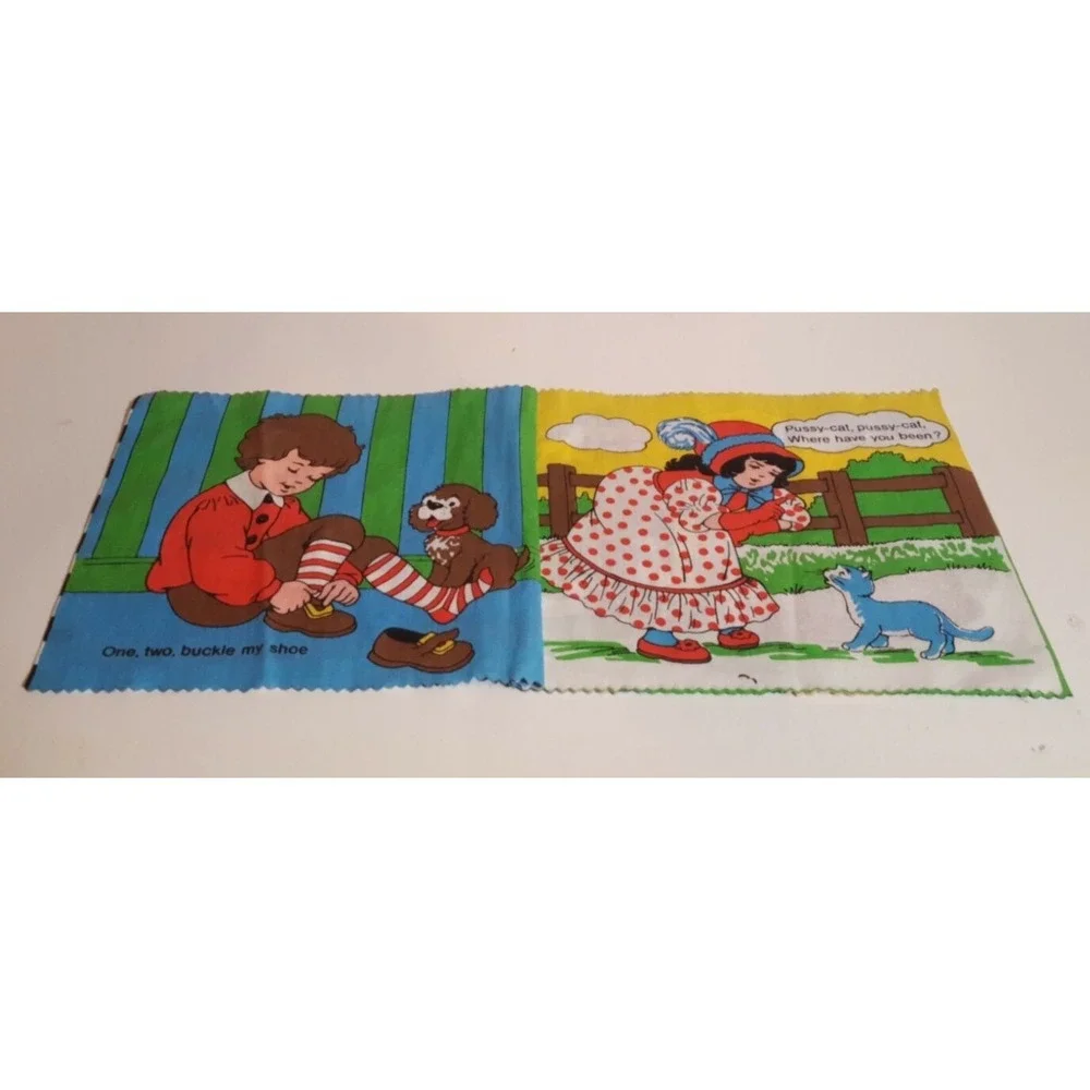 1986 Vintage The Real Mother Goose Cloth Book Rand McNally Humpty Dumpty
